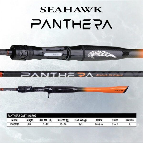 SEAHAWK PANTHERA 25 JORAN PANCING ROD FISHING BC BAITCASTING BC602 8-17LB FUJI Guide Carbon Casting - Image 9