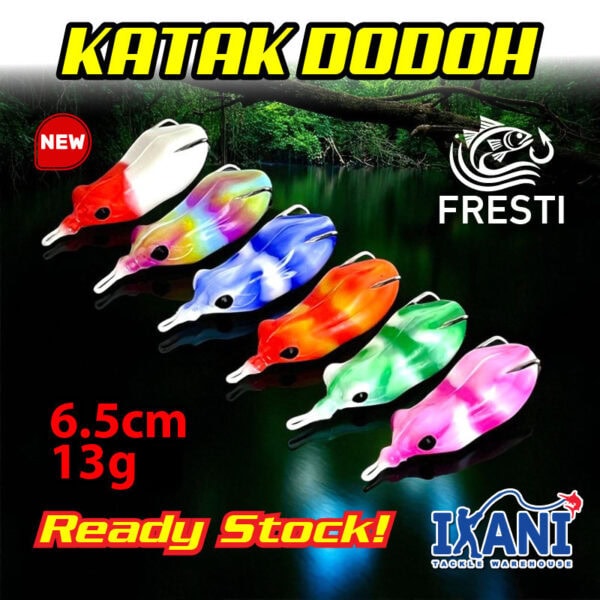 FRESTI Katak Dodoh 6.5cm 13g Soft Silicone Frog Fishing Lure Umpan Tiruan Katak utk Haruan toman
