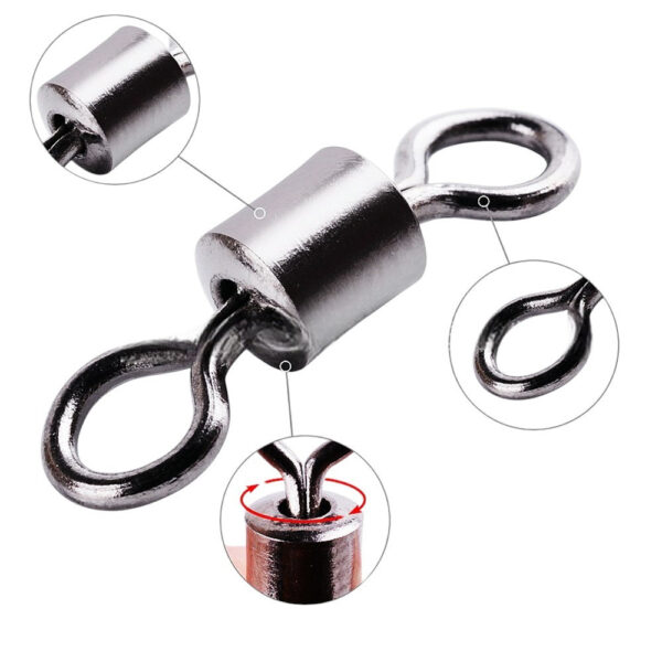 FRESTI SWIVEL 377536 FISHING SWIVEL SNAP PIN ROLLING MANCING KEKILI BLACK NIKKEL JIGGING CASTING - Image 9