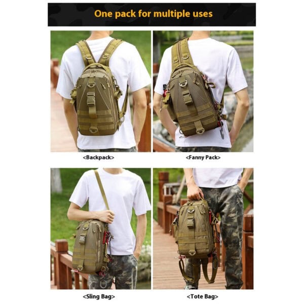 FRESTI FISHING BEG 1920 MULFUNCTION TACTICAL BACKPACK SLING BAG OUTDOOR HIKING TRAVEL - Image 4
