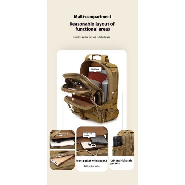 FRESTI OUTDOOR BAG 4896 HIKING CAMPING BACKPACK MULTI COMPARTMENT OXFORD FABRIC FISHING BAG - Image 2