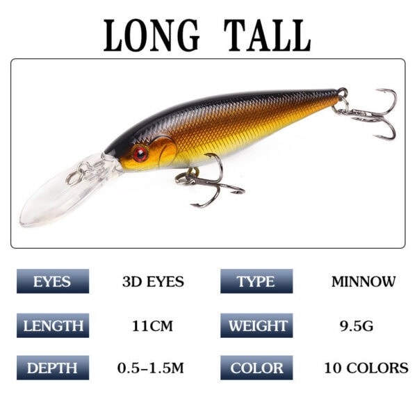 FRESTI TORPEDO HUNTER DEEP DIVE11cm 9.5g Floating Fishing Lure Bait Gewang umpan tiruan tengelam - Image 8