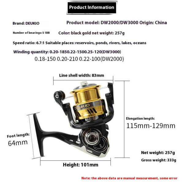 DEUKIO DW SPINNING FISHING REEL CASTING BOTTOM MCM DAIWA SHIMANO ABU GARCIA - Image 8