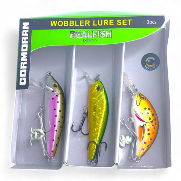 CORMORAN WOBBLER 3 PCS REEL FISH DESIGN FISHING LURE SET CASTING SET UMPAN TIRUAN GEWANG MANCING - Image 7