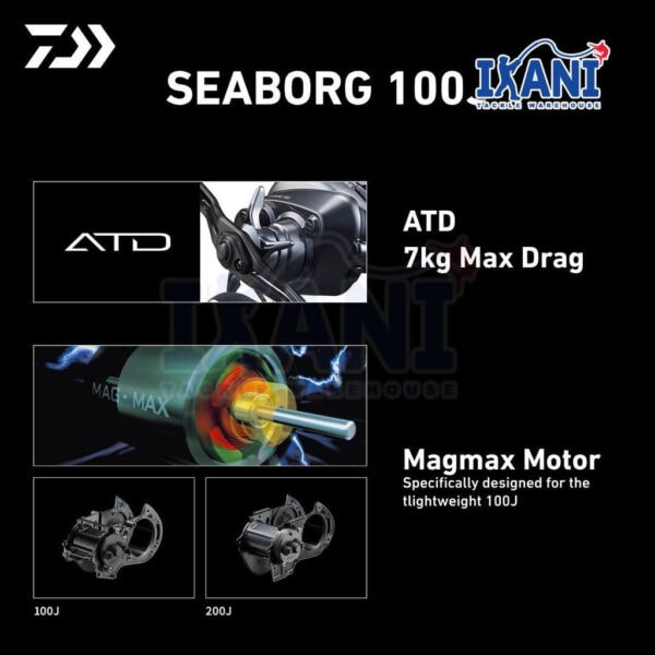 DAIWA SEABORG 100J 2024 ELECTRIC FISHING REEL MACHINE BANGLA CANDAT SOTONG EJIGGING - Image 4