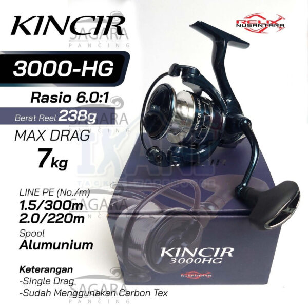 Relix Nusantara KINCIR Spinning fishing Reel 1000 1000HG D1000HG 3000HG mesin pancing UL ultralight - Image 4