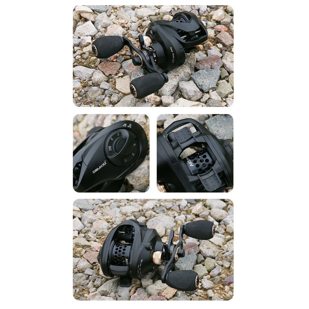 DEUKIO AKS151 150 BC 8kg Max Drag 7.2:1 Ratio 6+1BB Bait Casting Reel Ultralight UL Fishing reel mesin pancing - Image 4