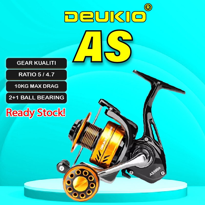 DEUKIO AS Spinning Bajet tapi PADU SIFU DEUKIO AS 2000-7000 10KG MAX Drag kasting Kolam Bottom Pantai Jigging Egging