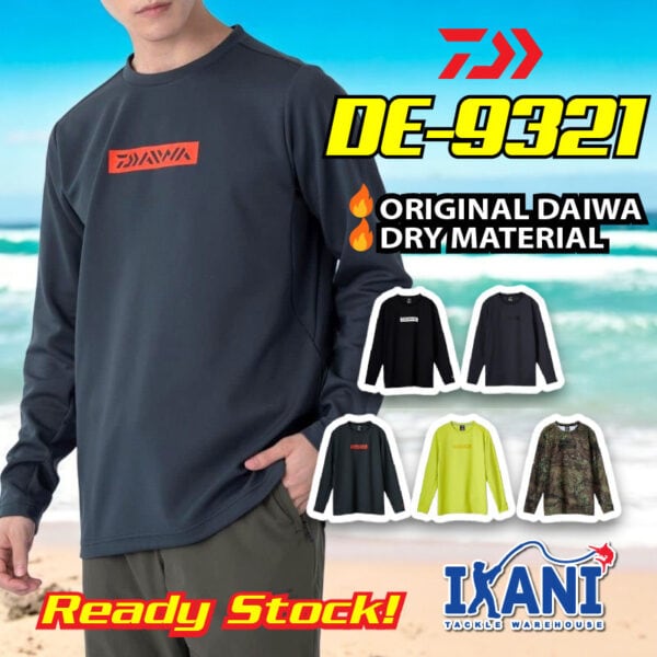 DAIWA DE-9321 FISHING SHIRT LONG SLEEVE MID SHIRT BAJU PANCING T-SHIRT BEANIE / FISHING JERSEY